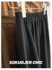 Women's High-Waisted Wool Blend Midi Skirt: Thick Pleated, Slimming Korean Style for Autumn & Winter