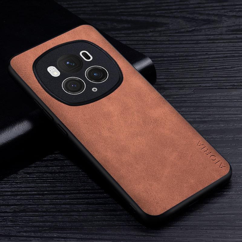 

Премиальный чехол для телефона из искусственной кожи для Honor Magic 6 Pro Lite, устойчивый к царапинам однотонный чехол для Honor Magic 6 Pro Case Magic 6 коричневый