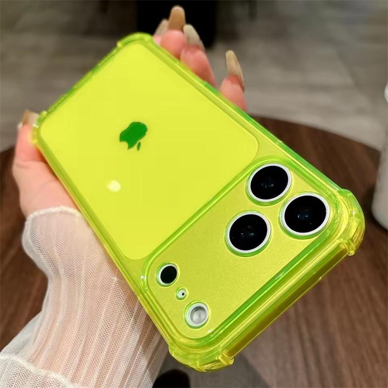 Shockproof Neon Soft TPU Clear Case For iPhone 17 Air 16 15 14 13 12 11 Pro Max Plus Camera Protection Silicone Cover