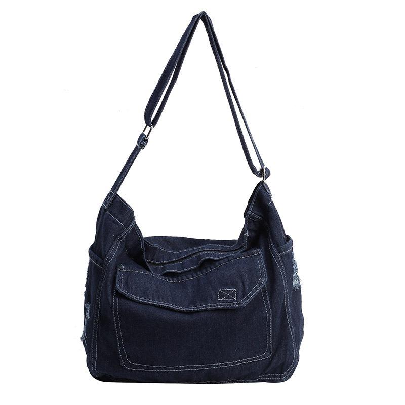 2025 New Denim Bag Ladies Casual Hundred Shoulder Tote Bag