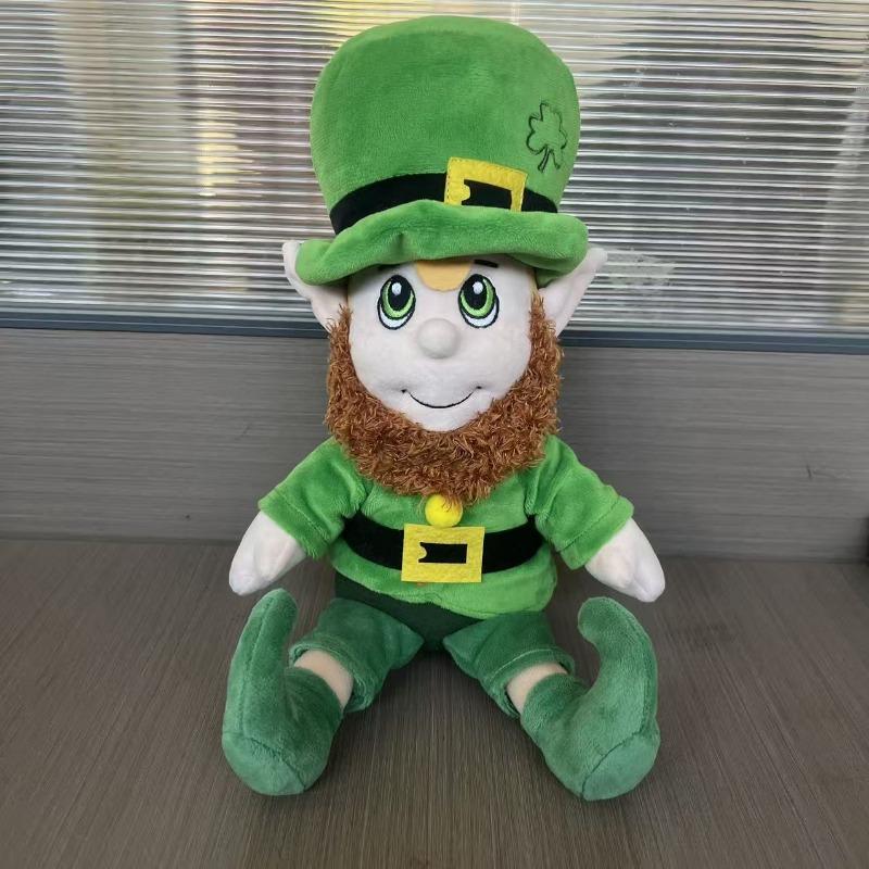 Latest St.Patrick Day Plush Doll Green Cap Gown Animal Playthings Cartoon Stuffed Gentle Toy Xmas Birth Date Present designed for Children