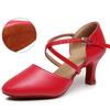 Women Dance Shoes Latin Party Tango Jazz Elegant Dancing Shoes Lace-up Suede Sole Closed Toe Microfiber Leather 7 Colors