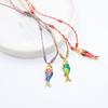Colorful Adjustable Rope Chain Necklace Stainless Steel Oceanics Fish Charm Sturdy Jewelry Gift