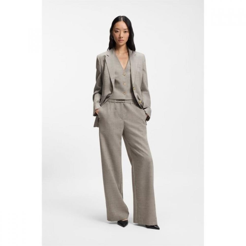 Boss Women Regular Fit Wool Blend Pants Multi  50558311978 