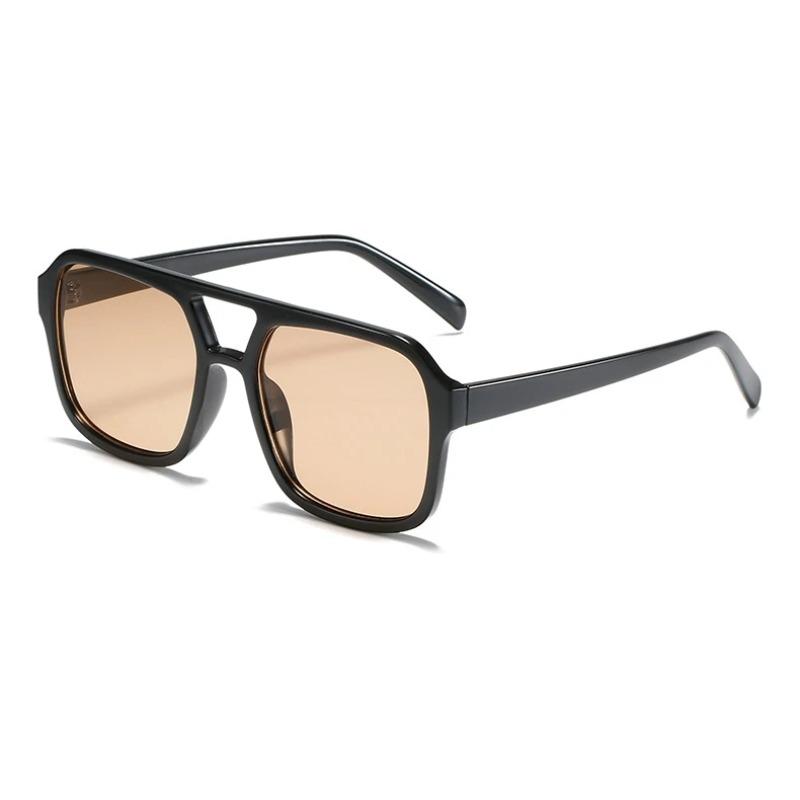 Retro Square Sunglasses Women Men New Trends Double Beam Yellow Big Sun Glasses Female Oversized Eyewear Shades UV400