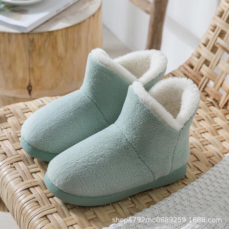 Autumn and Winter Warm Thick-soled Snow Boots New Down Cloth Snow Boots Non-slip and Velvet Indoor and Outdoor Wear Fashion Bread Shoes
