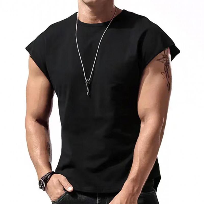 

1Pc Polyester Fiber Summer Tank Top Gym Muscle Casual T-shirt Sport Men Cap Sleeve Vest L