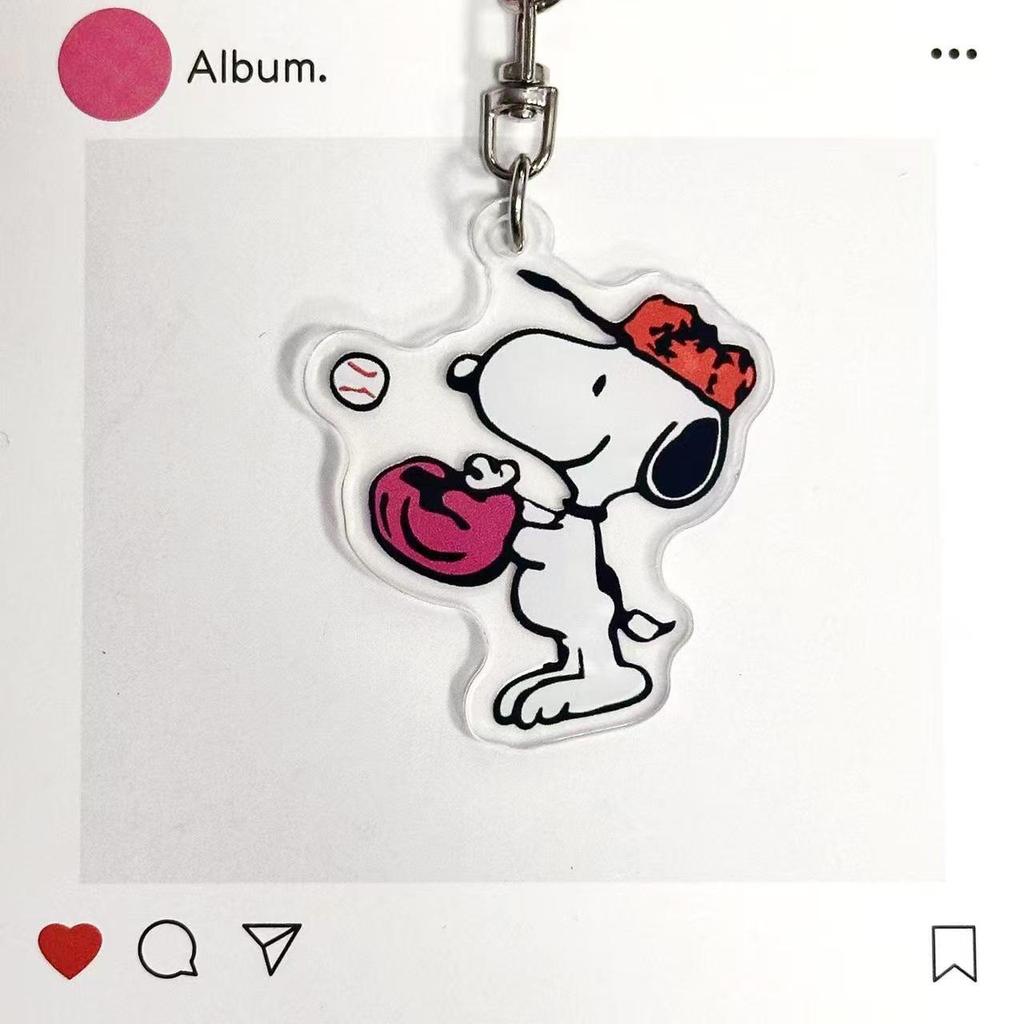Snoopy Couple Acrylic Keychain Pendant - Cute Backpack Accessory