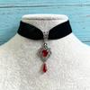 Vintage Style Gothic Creative Pendant Necklace for Women  Red Black Zirconia Holiday Party Daily Wear Jewelry Accessories