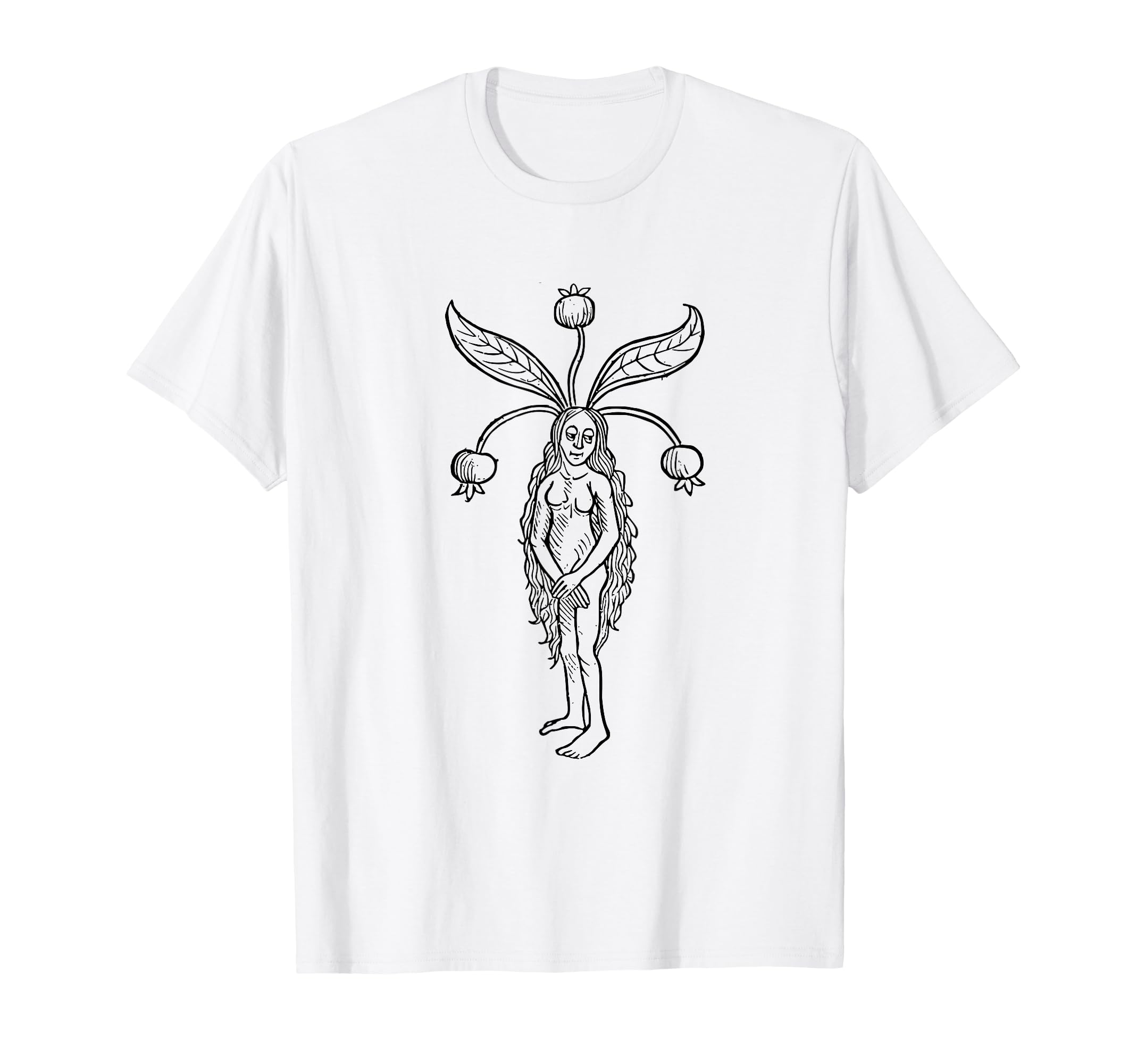 

Mandrake Root Magic Alchemy Wicca Mysticism Vintage Retro Mandrake Wicca Alchemy T-Shirt белый