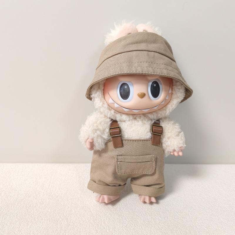 Labubu Doll Outfit: Fisherman Hat & Overalls Set for First & Second Gen Dolls