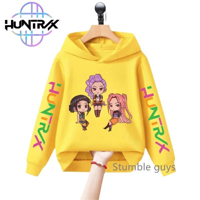 Kids Anime KPop Demon Hunters Hoodie Autumn Long Sleeve Sweatshirt Sportswear Cartoon Hoodies