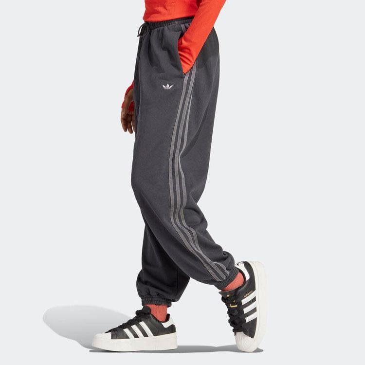 Adidas Originals Trefoil Logo Embroidered Taped Joggers Women Bottoms Carbon-Black IP7140