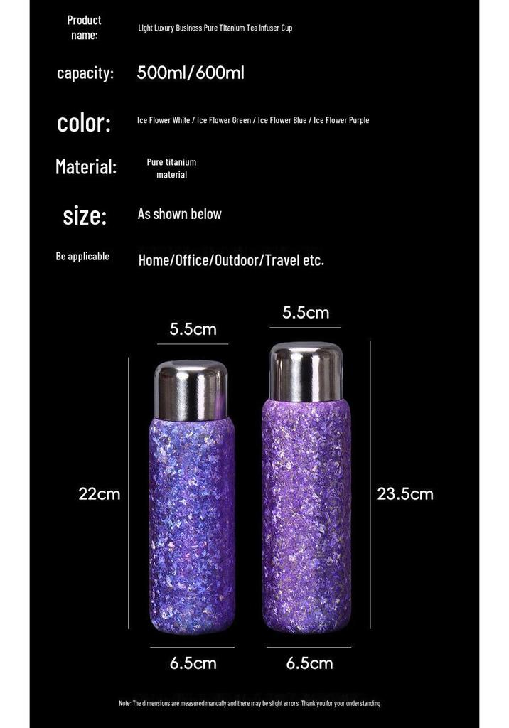 Luxury Pure Titanium Magnetic Seal Thermos Cup - Tea & Water Separator