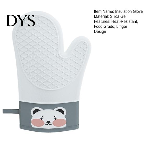Oven Mitt 1Pc Insulation Glove Heat-Resistant Anti-slip Cartoon Anti-scald Silica Gel Microwave Baking for Bakery Cooking