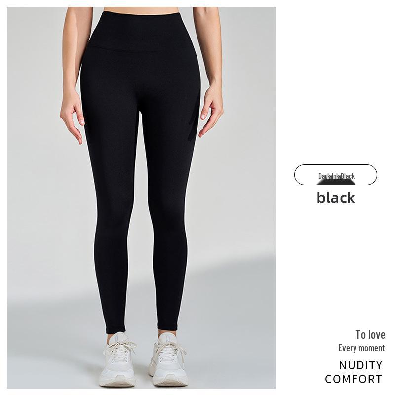 Lycra Brushed Nude Feel Slimming Yoga Pants - Women's Thickened Velvet High-End Pilates Fitness Trousers