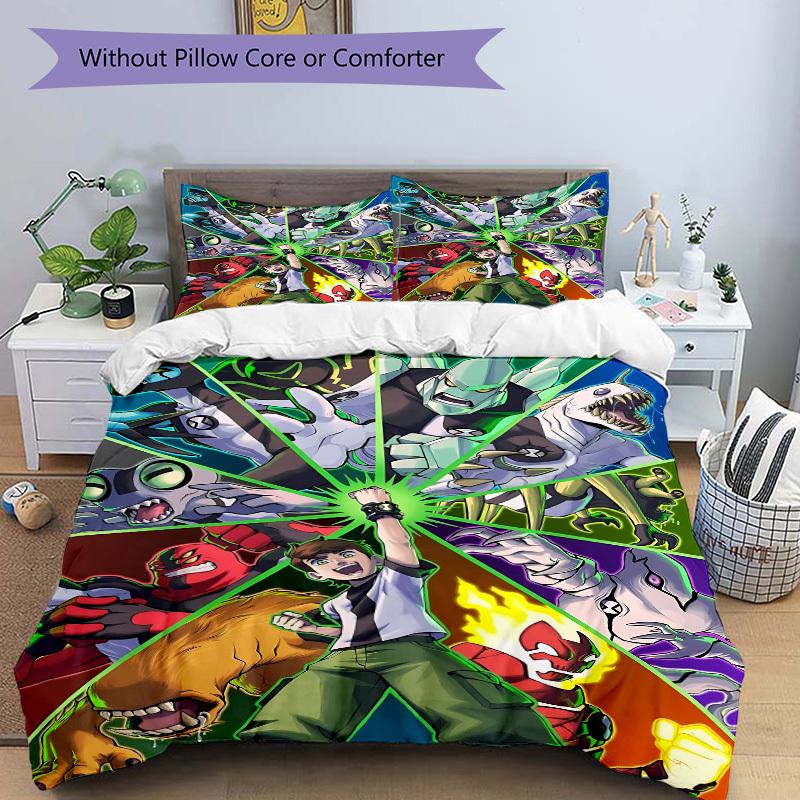 3pcs Ben 10 Cover Set,Soft Comfortable Duvet Cover,Guest Room (1*Duvet Cover + 2*Pillowcases, Without Core) yy251024190