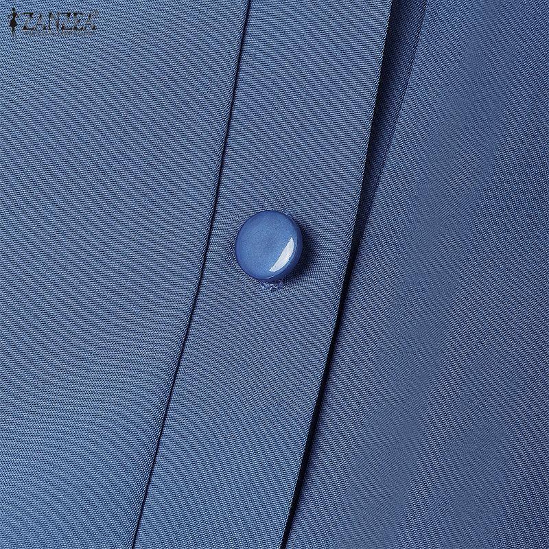 ZANZEA Muslim Daily Casual Round Neck Long Sleeve Loose Women Dress