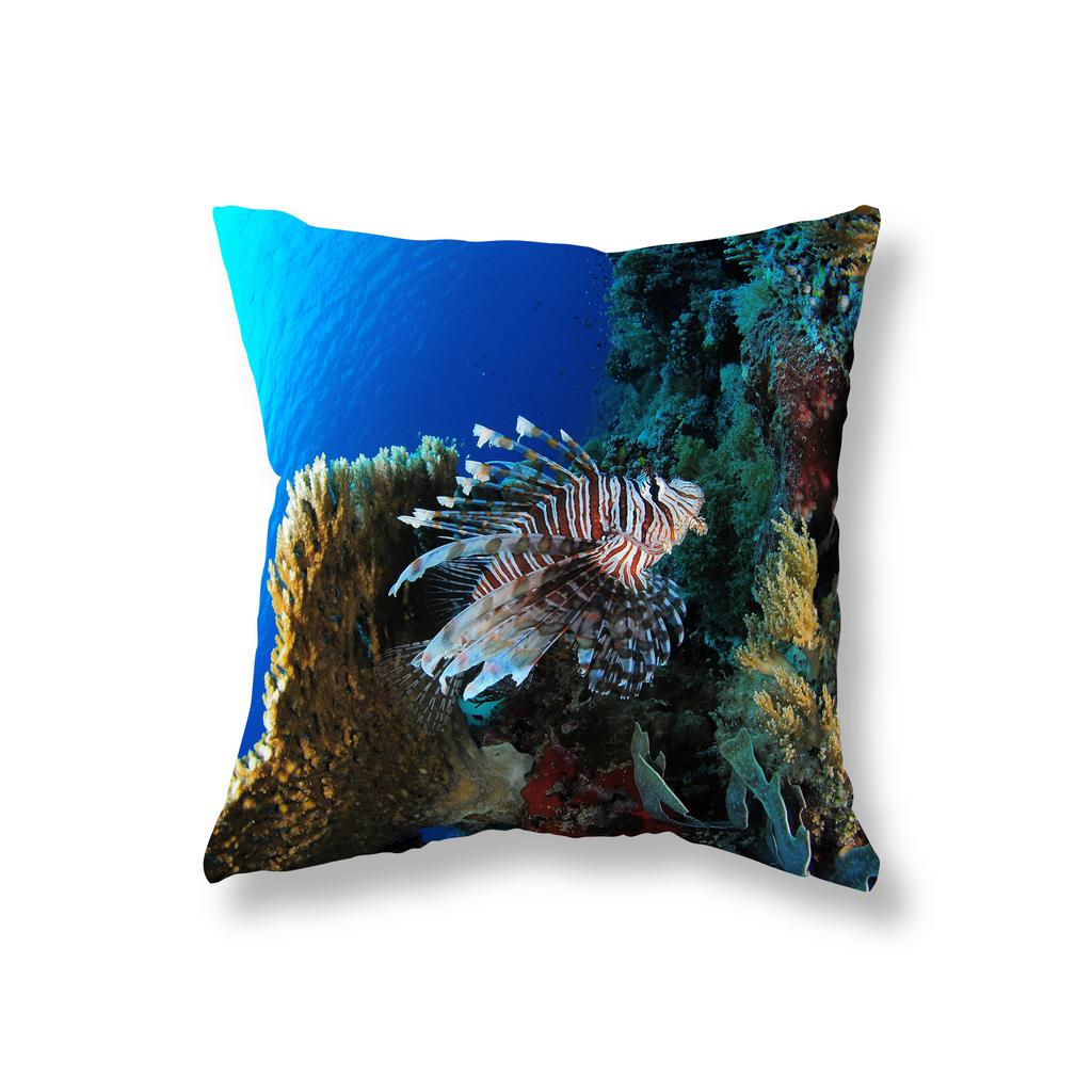 Coral Fish Marine Life Pillowcase Sofa Decoration Office Gaming Chair Cushion Cover Room Bedside Home Decor Pillowcase 45x45cm