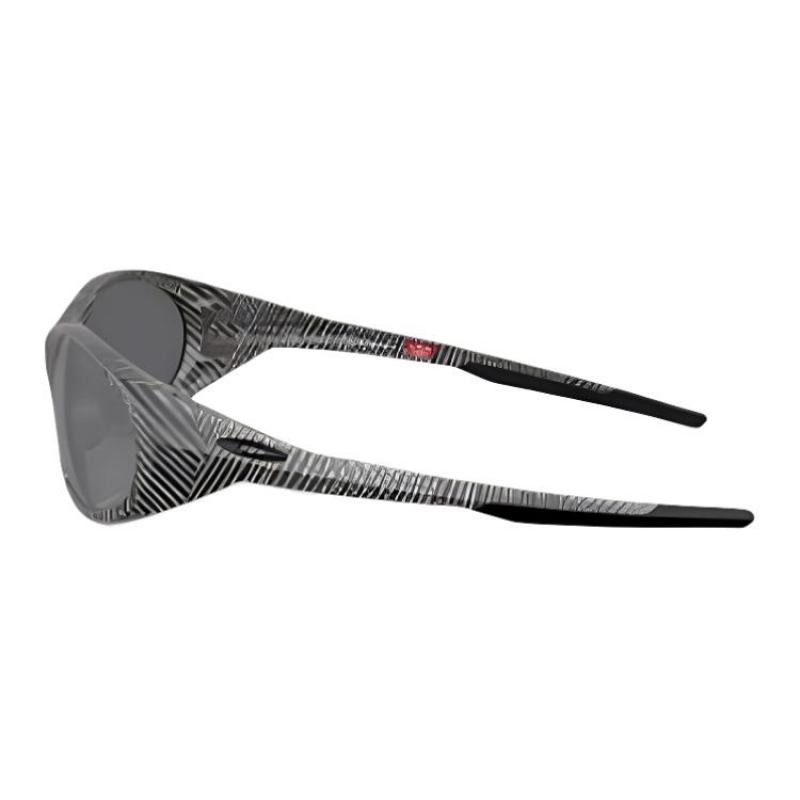 Oakley Striped Print Decorative Design Injection Molded Irregular Sunglasses Unisex Couple Black