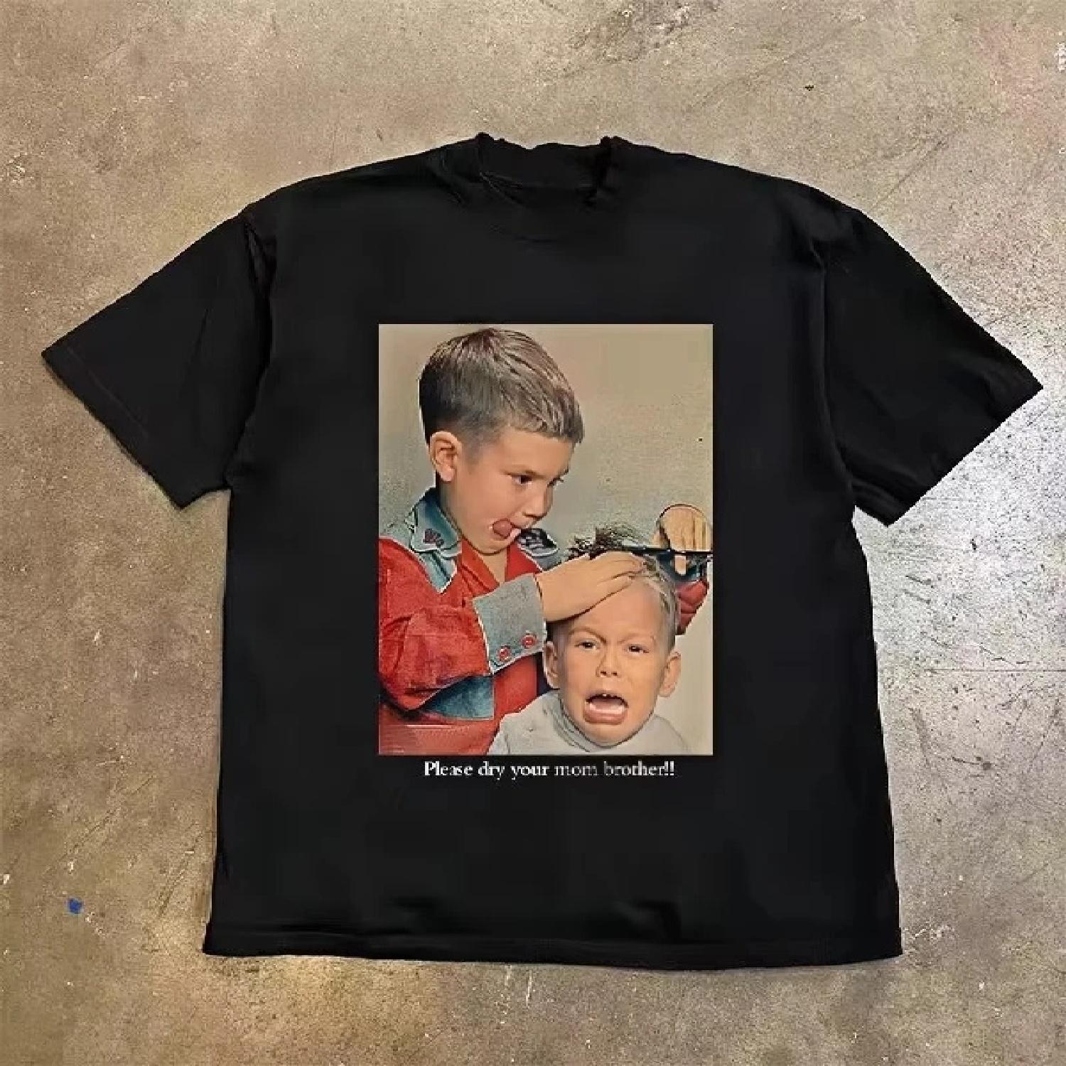 

Summer clothes Tony Teacher Fun Printing Kids Tshirt Classic Casual Comfortable Cotton Versatile Loose Children s Clothing Tops S чёрный