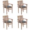 Day and Night - Day and Night Stackable Garden Chairs 4 Units Solid Teak Wood with Cushions