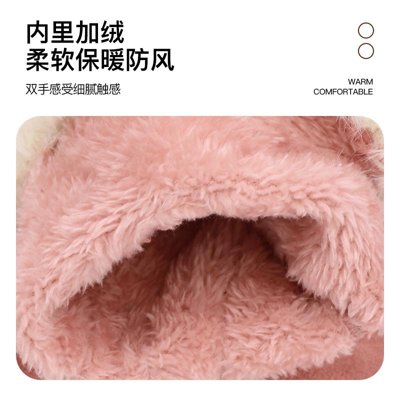 Winter Damen Thermo-Fleecehandschuhe aus Hirschleder, verdickte Fleecehandschuhe, winddichte Handschuhe, Herren Rad- und Skihandschuhe Damen