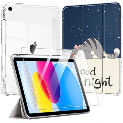 Case + Tempered Glass - E.F.Connection - for iPad A16 (11 ") - Pattern Chat - Integrated Support - Stylus Holder