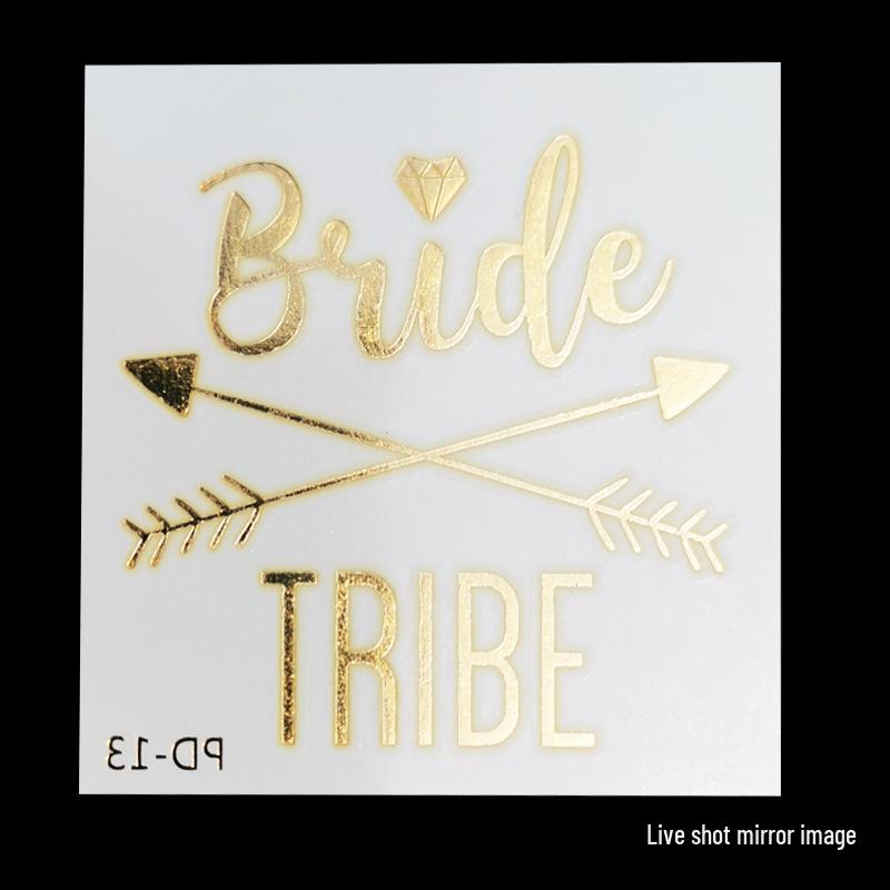 Team Bride Bachelorette Party Gold Foil Tattoo Stickers for Face or Body