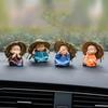 4pcs/set Lovely Small Kungfu Monks Maitreya Buddha Resin Handicrafts Monk