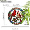 Acrylic Pair of Northern Cardinals on Branch Suncatcher Stained Glass Effect Window Hanging Ornament Bird Themed Gift for Home