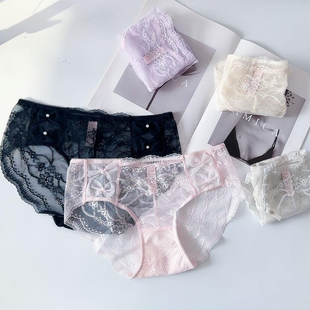 Sexy Lace Underwear for Women High Wasited Panties Breathable Floral Briefs Women's Bikini Underwear Breathable Cheeky Panties
