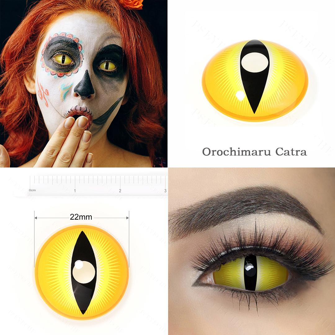 

22 мм линзы с тройной радужной оболочкой Mummy Epic Sclera, контактные линзы для сумасшедшего Хэллоуина, полные глаза, Orochimaru Catra, контакты для косплея