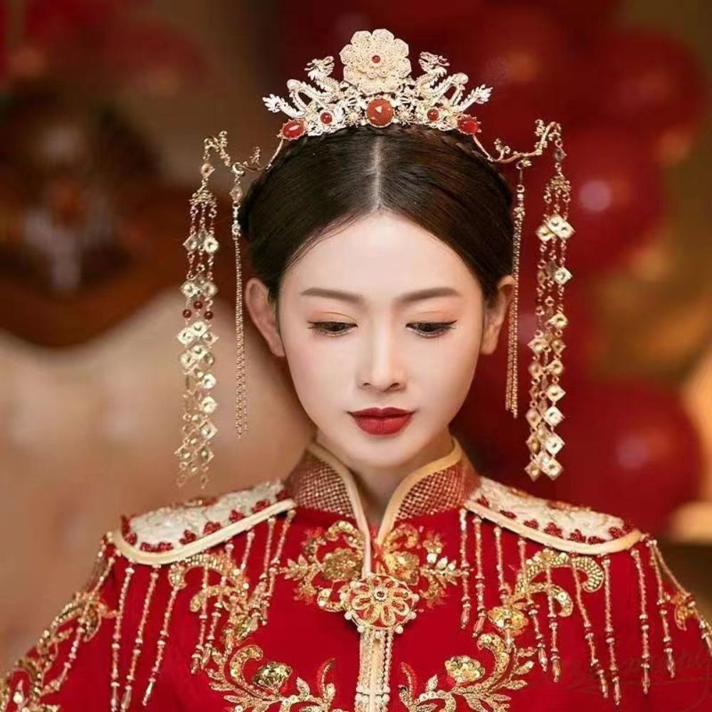 Ancient Royal Hanfu Hair Crown New Chinese Style Bride Coronet  Photography Prop