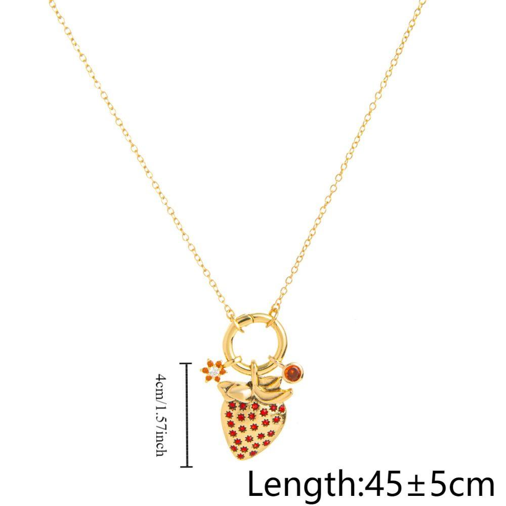 Toucan Strawberry Pattern Necklace Retro European Style Crystal Chain Choker  Travel
