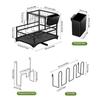 Dish Drying Rack For Kitchen Counter Space-Saving 2-Tier Dish Rack Pot Lid Drainer Organizer Stand Heavy Duty Utensil Holder For