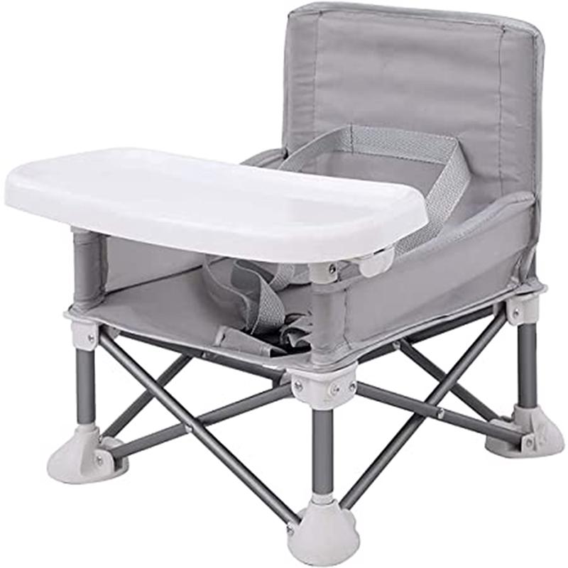 Baby Foldable Portable Dining Chair With Plate Seat Belt Children's Beach Chair Camping Child Comfortable Feeding Seat Baby
