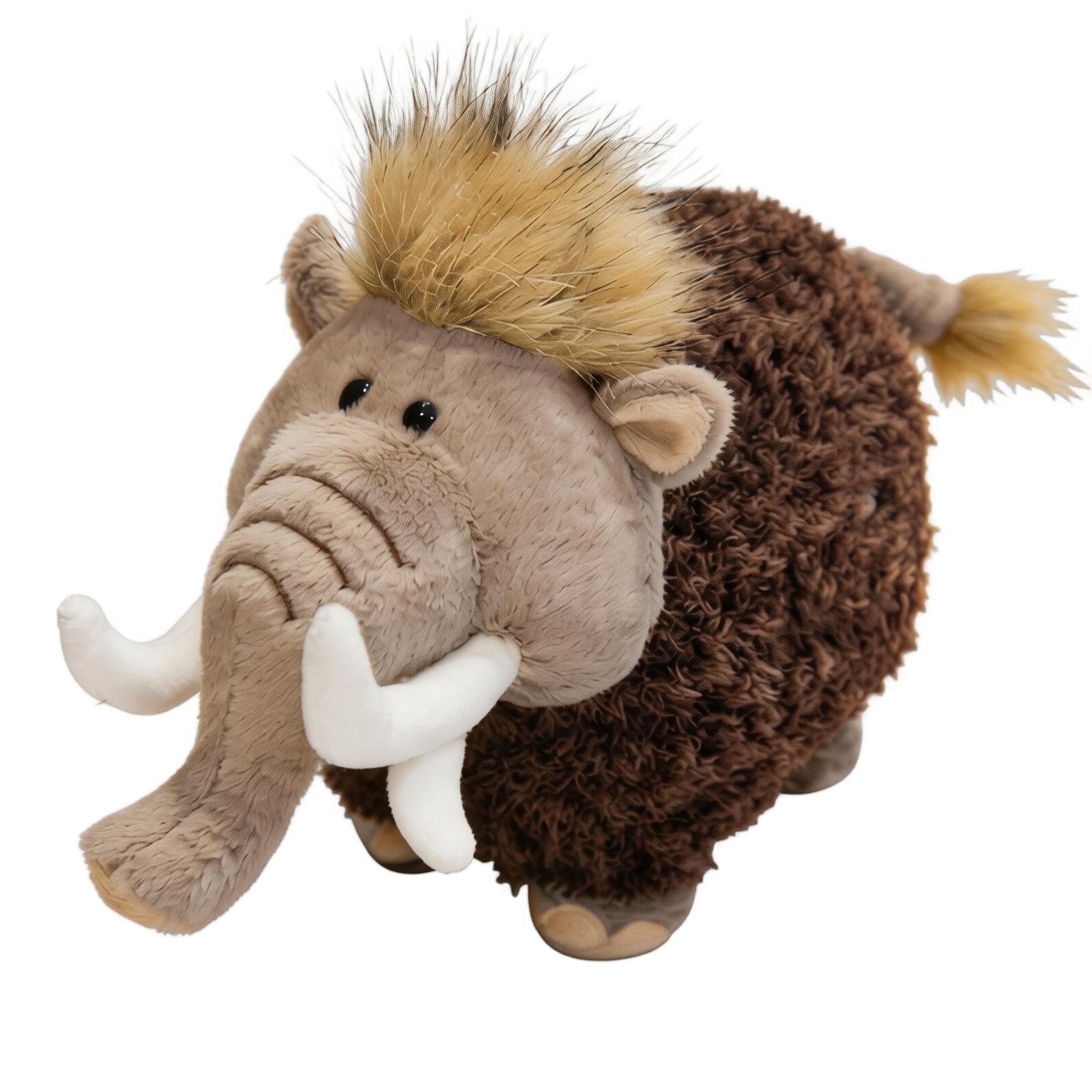 Plush Woolly Mammoth Stuffed Animal Soft Toy Large Size Realistic Design Durable Materials Suitable for Kids and Collectors 35 коричневый