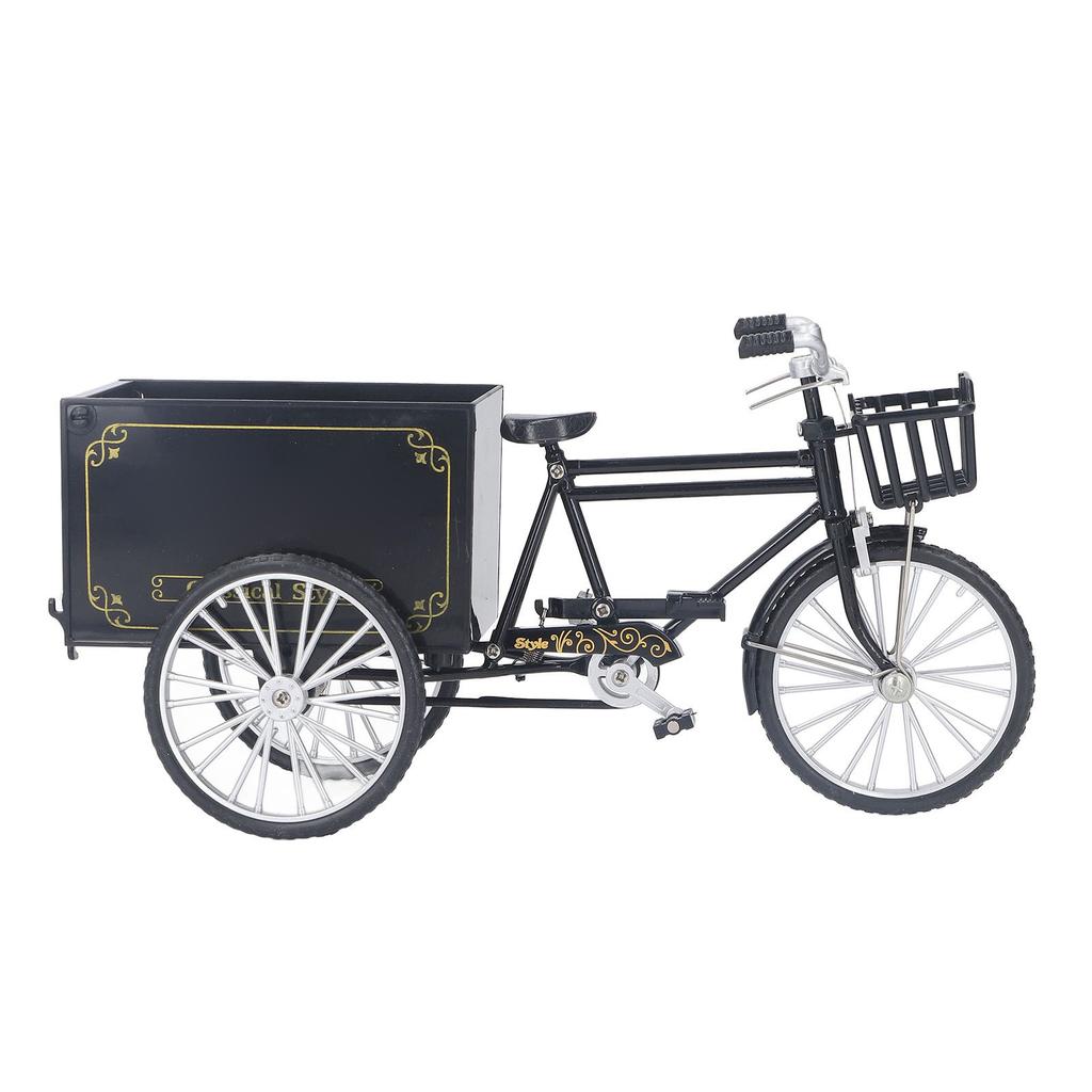 Vintage Tricycle Finger Bike Model Alloy Shelf Accessories Home Decor Ornament Tricycle Model