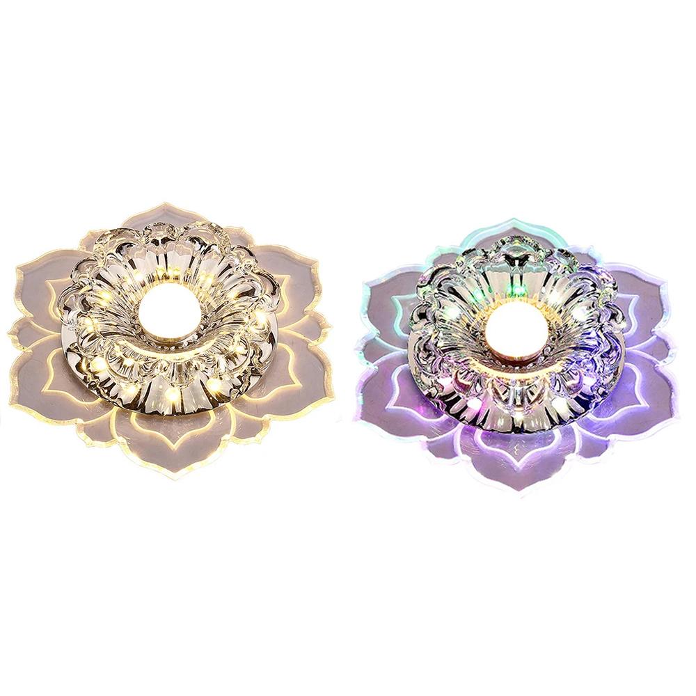 

5 Вт современный светодиодный кристаллический потолочный светильник для гостиной, лампы, спальни, кухни, коридора, светильник Concealed теплый белый/разноцветный