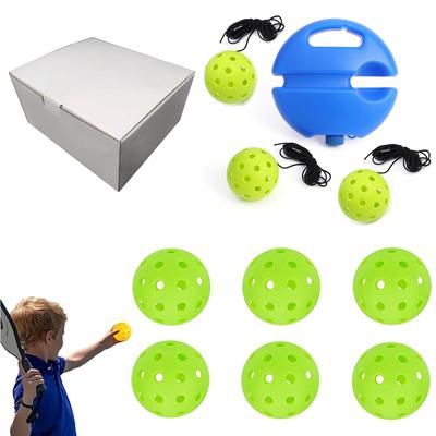 New Pickleball Trainer Outdoor Pe High Elastic Wei Floating Holed Balls Elastic String Rebound Single Training Toys