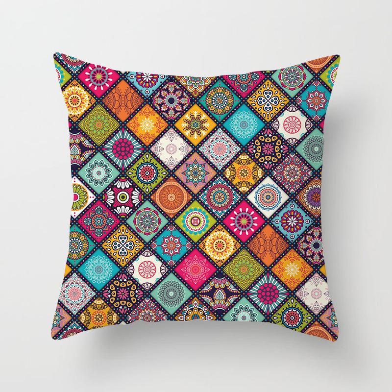 New Mandala Geometric Blue Cushion Covers Hot Boho Decorative Polyester Pillowcase Modern Fashion Art Couch Throw Pillows Cover