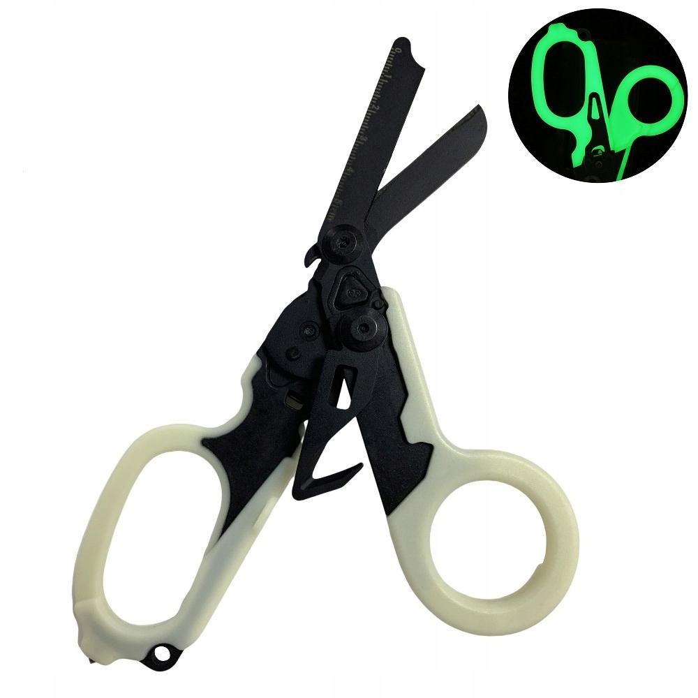 Medical Tactical Rescue Scissors Glow In The Dark 6 In 1 Black