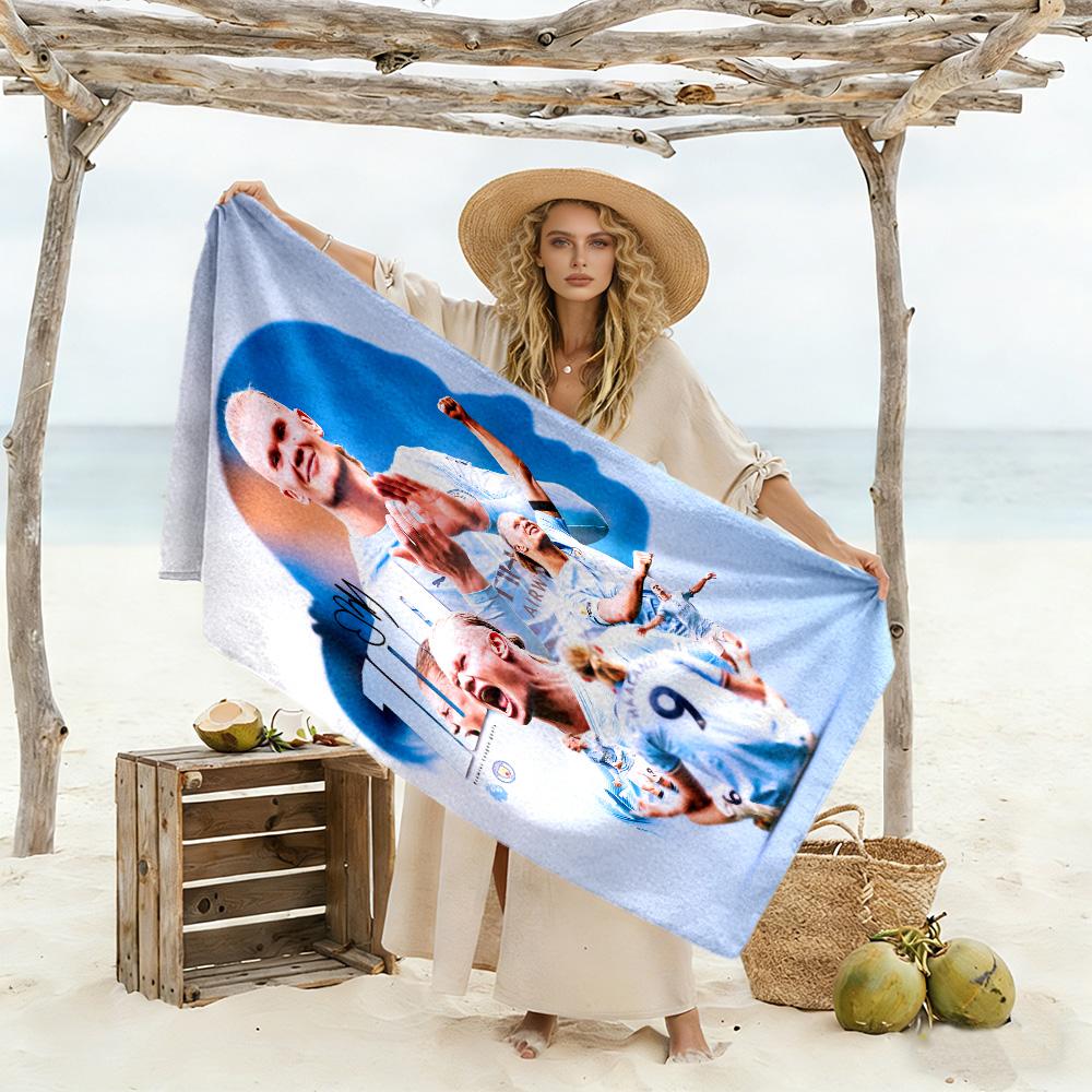 Electric City Footballer Beach Towel Quick-Dry Soft Microfiber Comfortable Lightweight