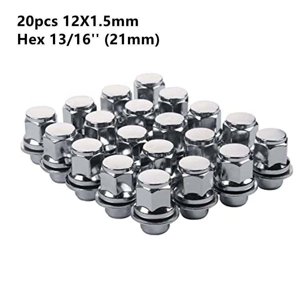 20pcs  Chrome Mag Style Lug Nuts  for Toyota Lexus Scion Pontiac Mag Seat  Wheel Nuts 12X1.5mm Hex 13/16   (21mm) M12x1.5