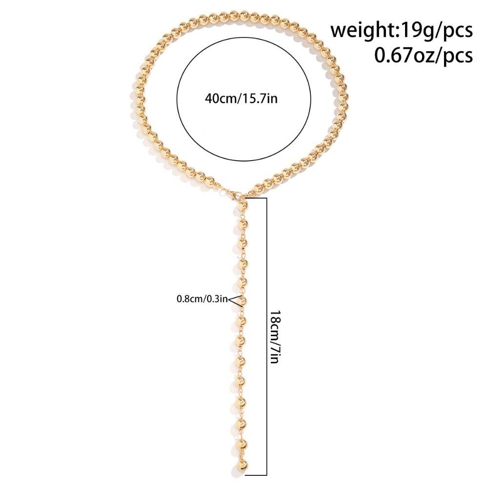 Bohemian Pearl Necklace Goth Y-Shaped Necklace Elegant Retro Clavicle Chain  Gift Idea