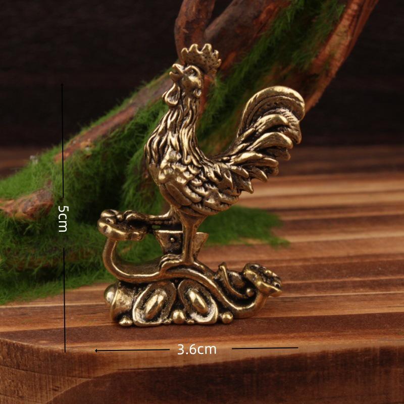 Messing Tierkreiszeichen Mini Ornamente Set – Chinesisches Retro Handwerk, Kleine Bronze Ware.