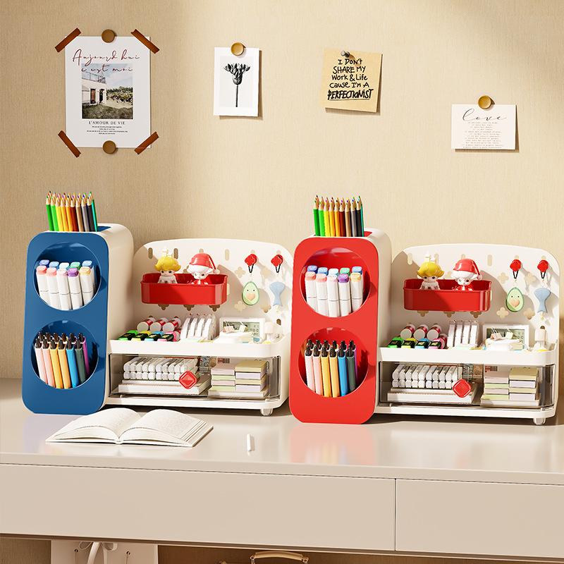 Desktop Storage Box, Student Stationery Organization, Children's Desk, Drawer-type Storage Rack, Office Slanting Pen Holder