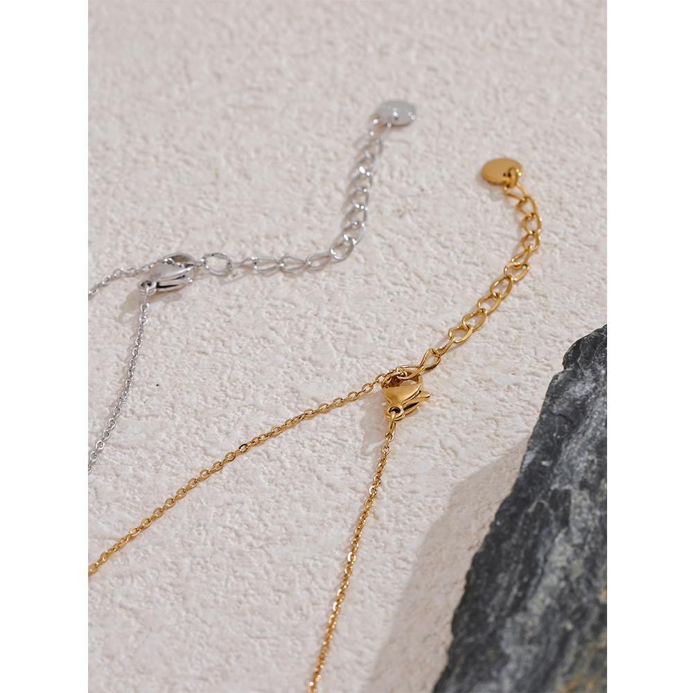 Yhpup Thin Chic 316L Stainless Steel Long Chain Exquisite Necklace for Women Waterproof Daily Jewelry Bijoux Gift