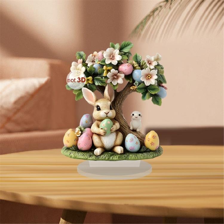 Bunnies Figurines Easters Decoration Table Centerpieces Acrylic Easters Eggs Rabbit Statue Rabbit Sculpture Home Decors